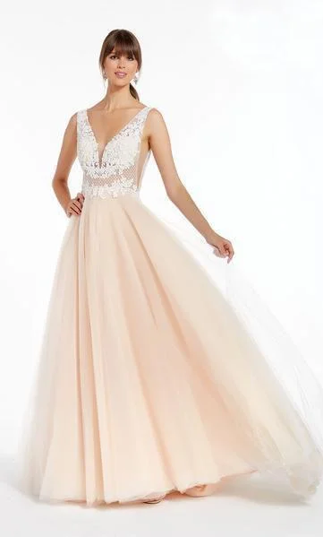 Formal Dress for Evening WeddingsAlyce Paris - Lace Off-Shoulder Tulle Gown 60473SC