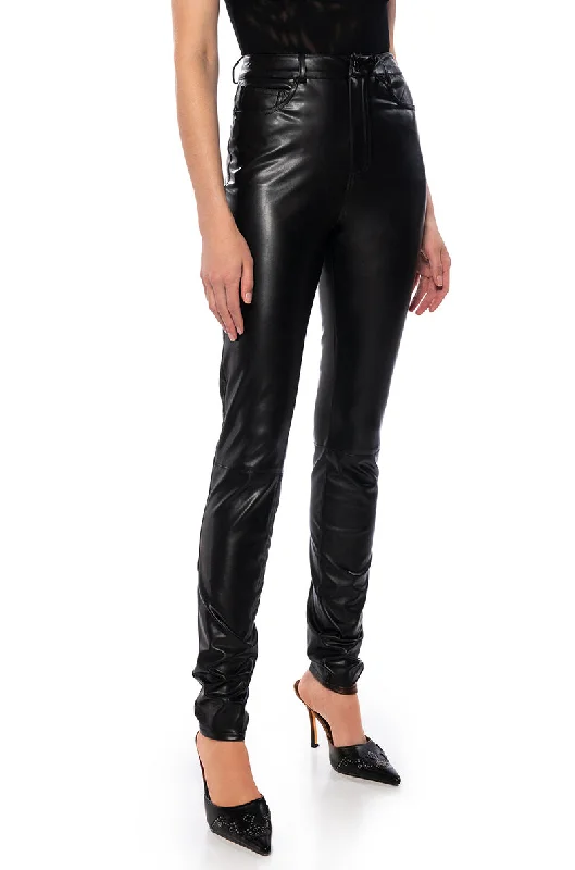 women's maternity pantsBUTTERY FAUX LEATHER PANTS IN BLACK