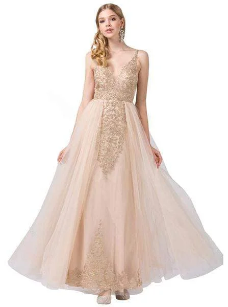 Formal Dress for Large WeddingsDancing Queen - Gilt-Appliqued Illusion Overskirt Gown 2525SC