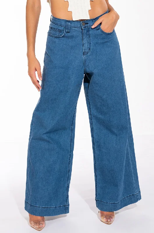 women's bell-bottom pantsLIVIE EXTRA WIDE DENIM PANT