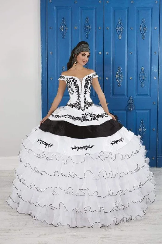 Formal Dress for Garden Party ThemesLA Glitter - 24050SC Off-Shoulder Lace Applique Ballgown