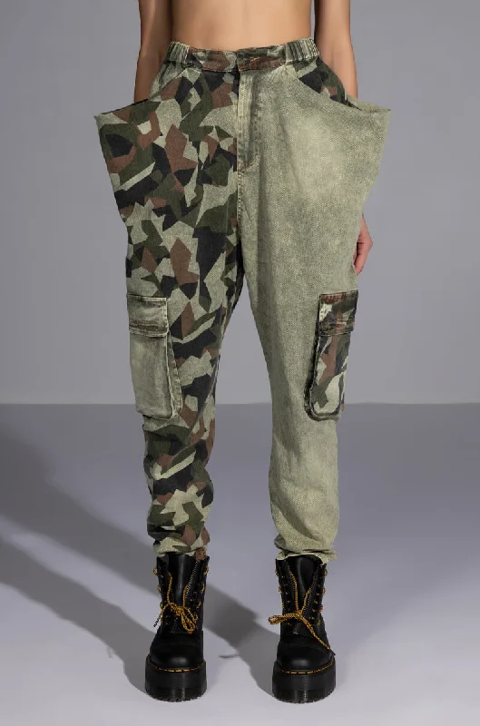 women's cashmere pantsEASY ON ME CAMO COLORBLOCK PANTS