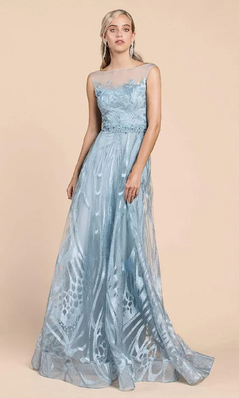 Formal Dress for Beach WeddingsAndrea and Leo - A0106 Illusion Bateau Embellished Gown