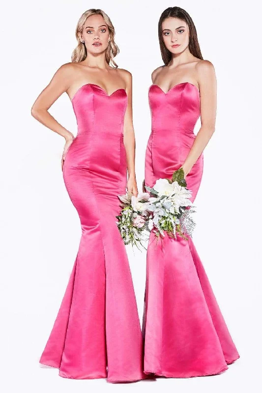 Formal Dress for Golden GlobesCinderella Divine - Strapless Sweetheart Neckline Satin Trumpet Gown 8792 - 1 pc FuchsiaI Size 22 Available