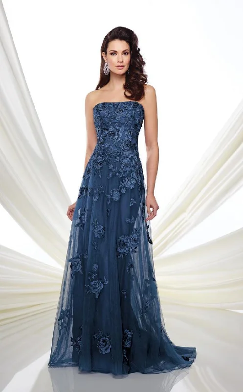 Formal Dress for Science AwardsMontage by Mon Cheri Strapless Floral Embroidered A-Line Gown