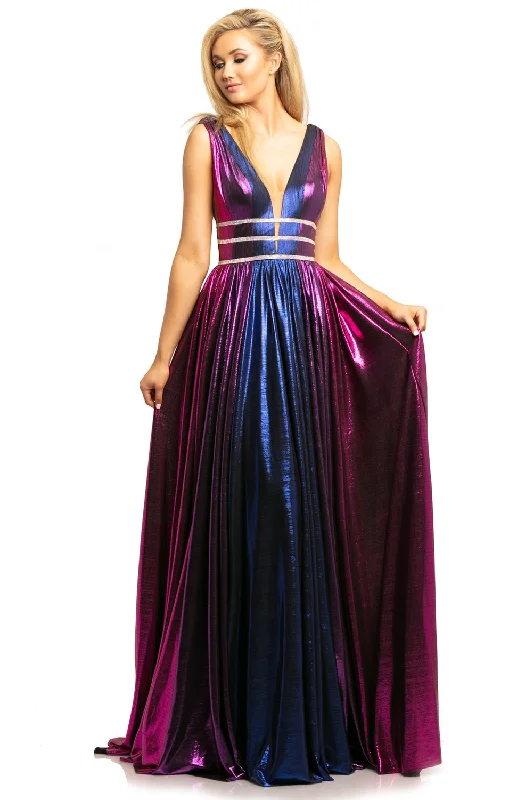 Formal Dress for GraduationsJohnathan Kayne - Metallic Plunging V Neck A-Line Gown 2008SC