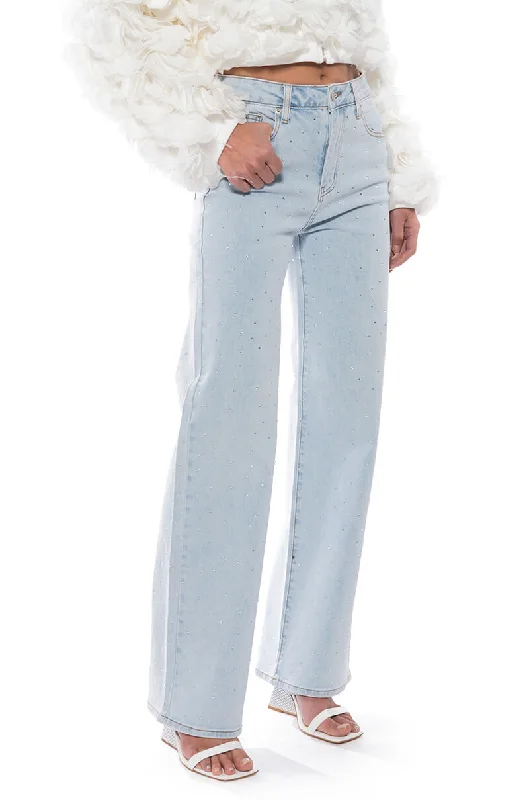 women's party pantsJILLIAN EMBELLISHED WIDE LEG JEANS