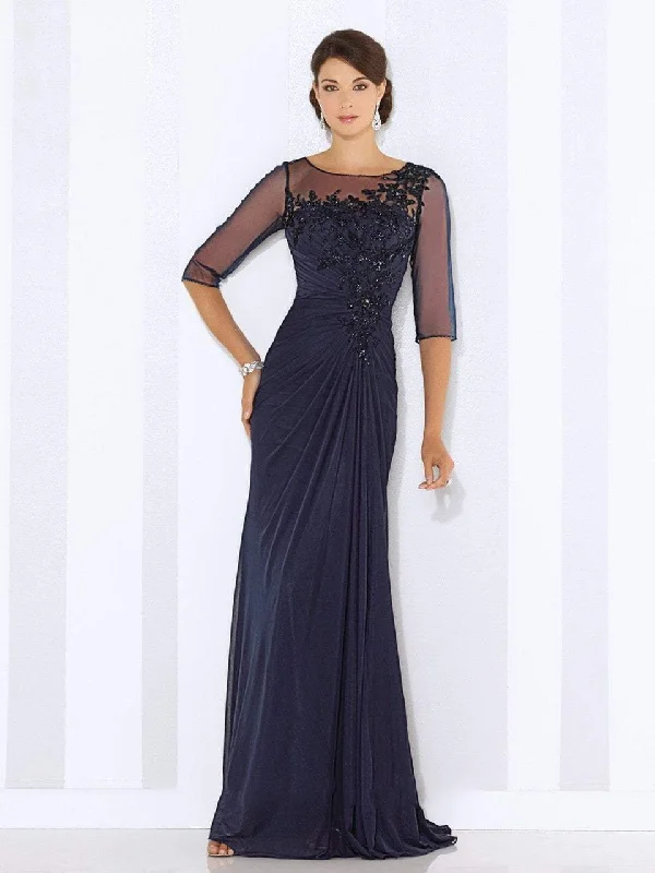 Formal Dress for PageantsMon Cheri - 116663SC Gathered Illusion Bateau Sheath Gown