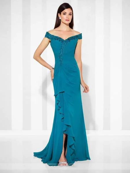 Formal Dress for Military BallsCameron Blake - A-Line Gown 117602 - 1 pc Teal In Size 8 Available