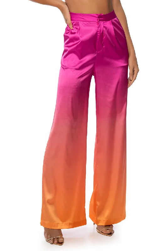 women's reversible pantsTROPICAL VACATION OMBRE STRAIGHT LEG TROUSERS