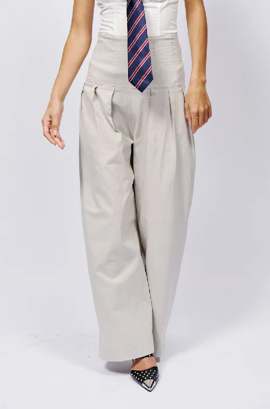 women's spring pantsLUNA HIGH WAISTED WIDE LEG LINEN TROUSER