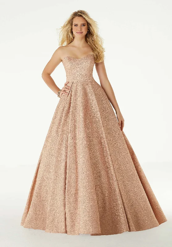 Formal Dress Rental ServicesMori Lee - Sweetheart Glitter Satin Pleated Ballgown Dress 45032