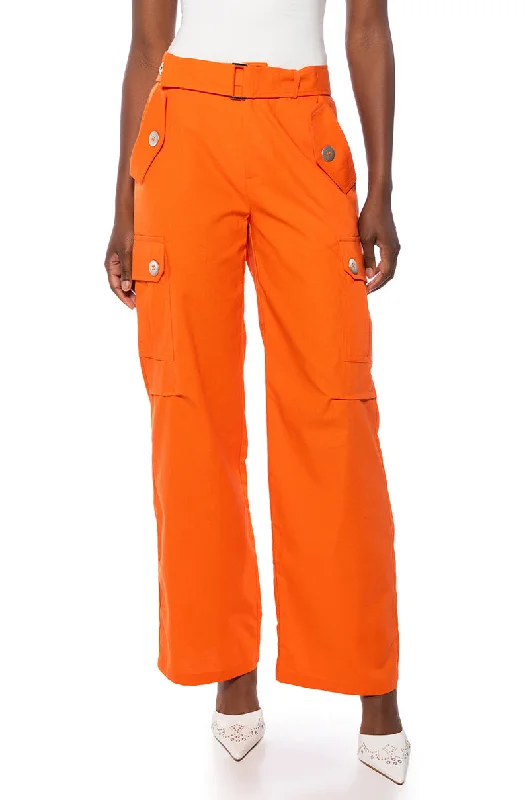 women's solid-color pantsMERCURY BELTED CARGO PANTS