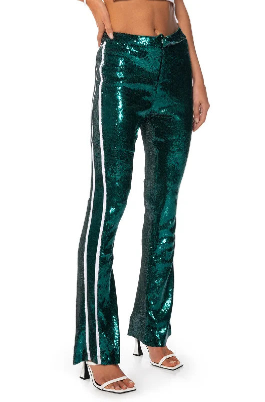 women's clubbing pantsGET DOWN ON IT SEQUIN FLARE TROUSER