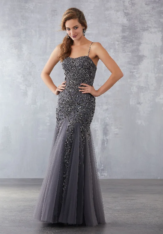 Formal Dress for Garden Party ThemesMGNY By Mori Lee - Sleeveless Beaded Embellished Trumpet Gown 71736