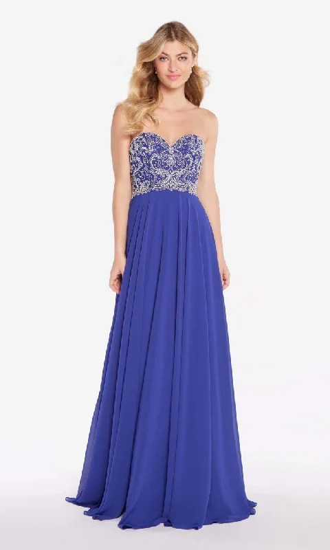 Formal Dress for Vintage ThemesAlyce Paris - Fully Beaded Bodice Chiffon A-Line Gown 60045SC