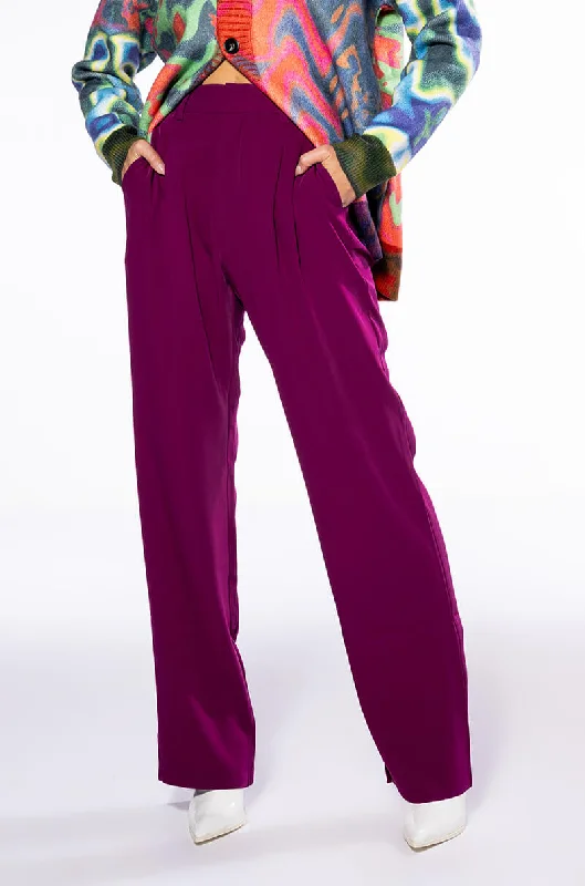 women's polyester pantsLOGAN WIDE LEG TROUSER