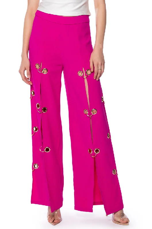 women's embroidered pantsJENNY GROMMET TROUSERS