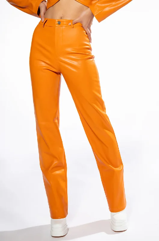 women's clubbing pantsTE QUIERO HIGH RISE VEGAN LEATHER STRAIGHT LEG PANTS