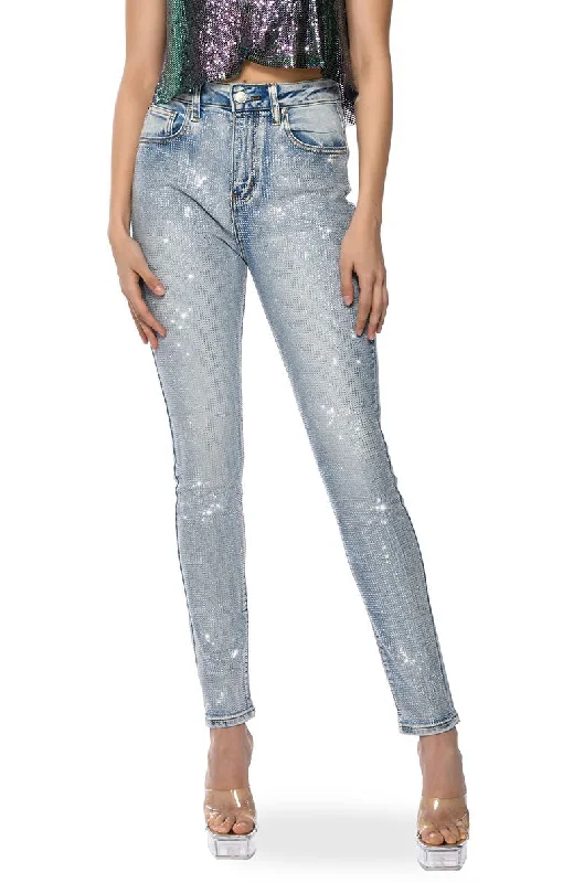 women's distressed pantsALL OVER BLING JEANS