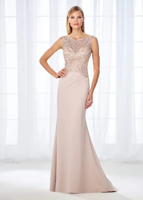 Formal Dress for Winter WeddingsCameron Blake - 118684SC Embellished Bateau Jersey Gown