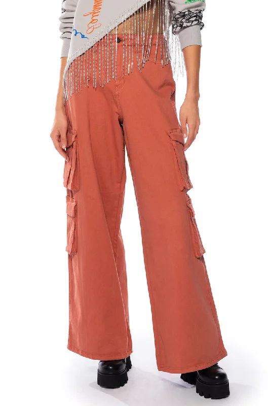 women's floral pantsON THE LOW ULTRA WIDE CARGO PANT