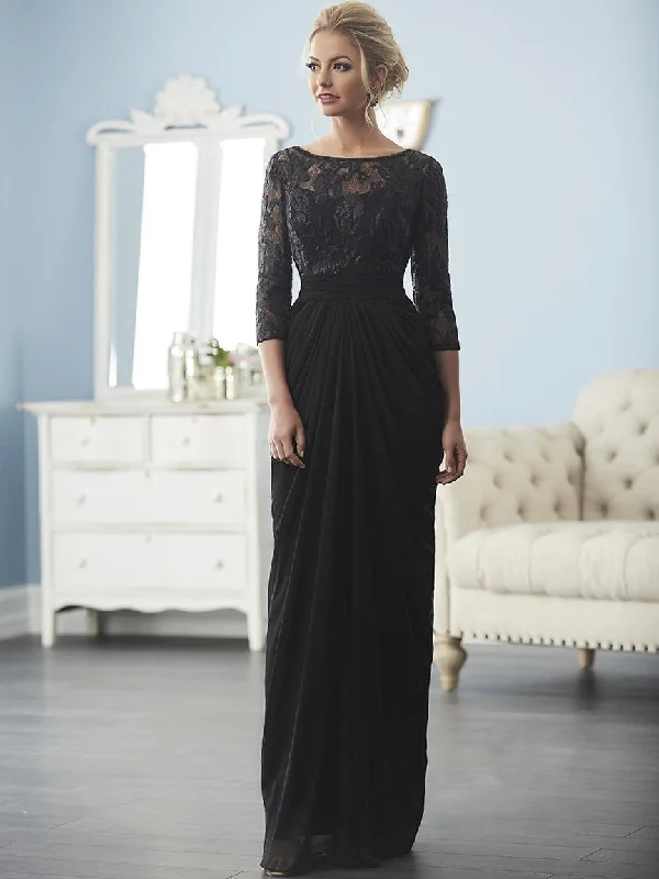 Formal Dress for Church WeddingsChristina Wu Elegance Lace Quarter Length Sleeve Chiffon Gown 20236 - 1 pc Navy In Size 20 Available