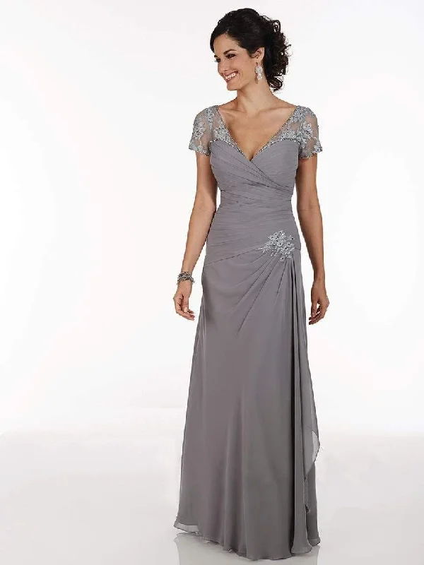 Formal Dress for Charity BallsChristina Wu Elegance - Pleated Bodice V Neckline Surplice Gown 17735