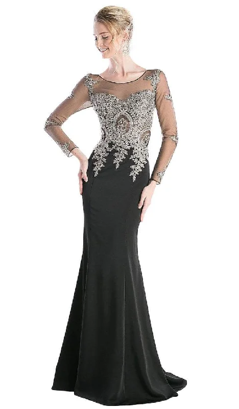 Formal Dress for Grammy AwardsCinderella Divine Illusion Lace Long Sleeve Trumpet Gown