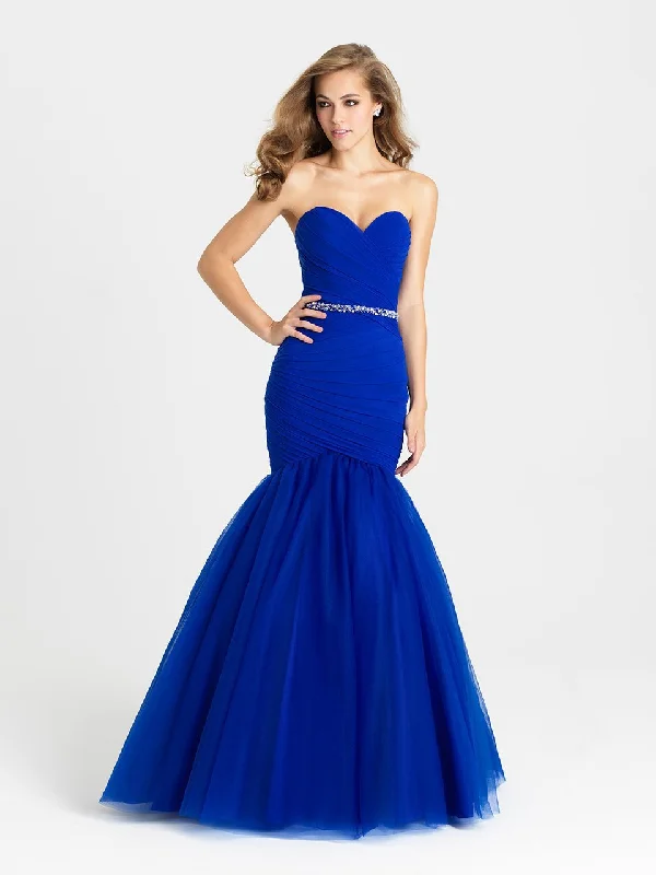 Formal Dress for Hotel GalasMadison James Strapless Ruched Fitted Trumpet Gown - 1 pc Royal In Size 08 Available