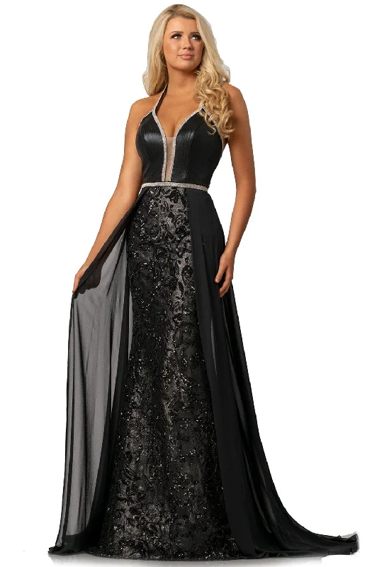 Formal Dress for WeddingsJohnathan Kayne - Plunging V Neck Trumpet Gown with Oveskirt 2010SC