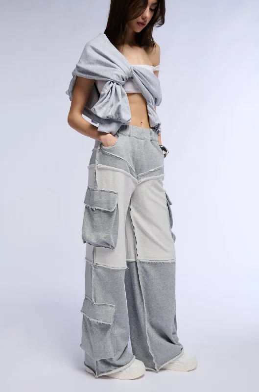 women's low-slung pantsFASHION FORWARD WIDE LEG SWEATPANT