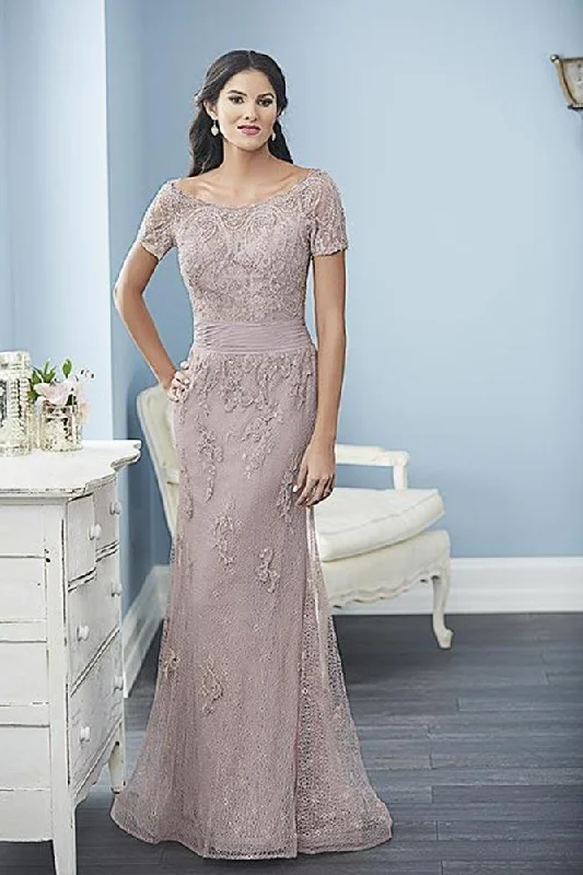 Formal Dress for PromsChristina Wu Elegance Short Sleeve Beaded Bateau Sheath Gown 17831