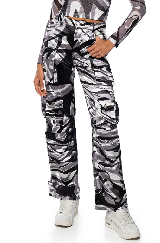 women's party pantsBONNE SOIREE CAMO CARGO PANTS