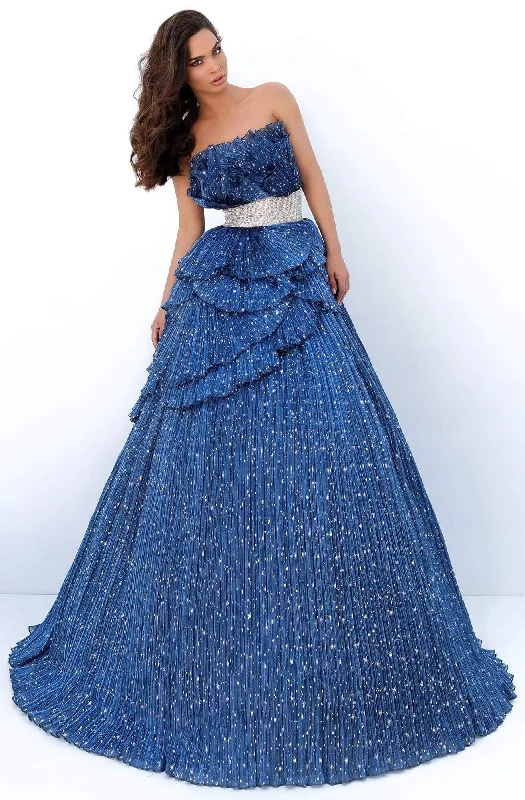 Formal Dress Alterations Near MeTarik Ediz - 93830 Strapless Glittered Allover Empire Gown