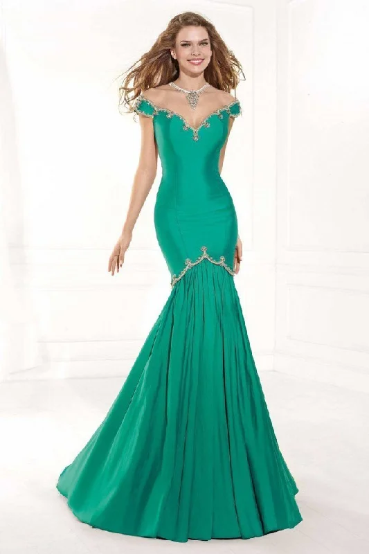 Formal Dress for Day WeddingsTarik Ediz Jewel Neckline Embellished Mermaid Gown 92379