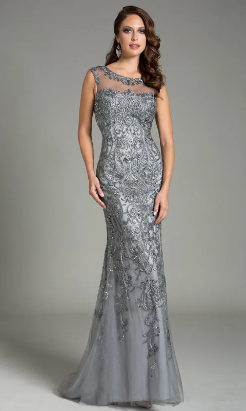 Formal Dress for Awards CeremoniesFeriani Couture 26154SC Illusion Scoop Beaded Sheath Gown