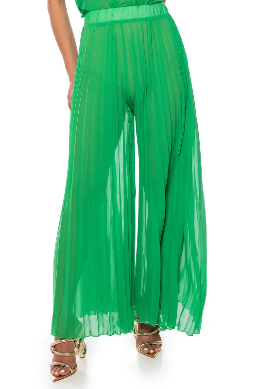 women's jogger pantsYOUR ULTIMATE PLEATED PALAZZO PANT IN GREEN