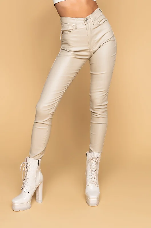 women's bridal pantsON-DUTY VEGAN LEATHER LACE UP SKINNY PANTS