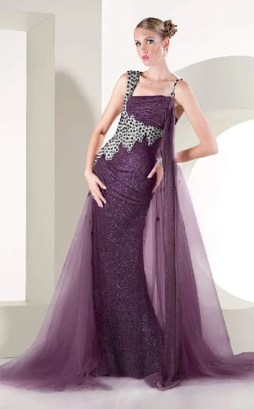 Formal Dress for Corporate AwardsMNM Couture Rhinestones Embellished Gown KH0954 - 1 pc Purple In Size 6 Available