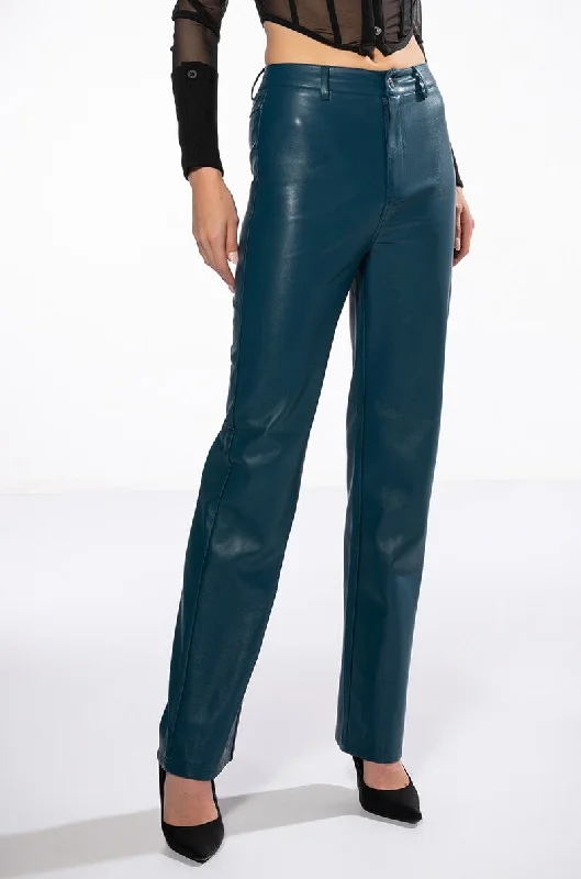 women's nursing pantsTE QUIERO HIGH RISE VEGAN LEATHER STRAIGHT LEG PANTS