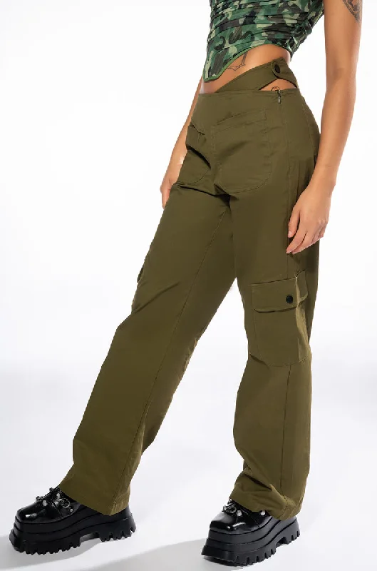 women's party pantsALL I WANT DETAILED WAIST STRAIGHT CARGO PANT