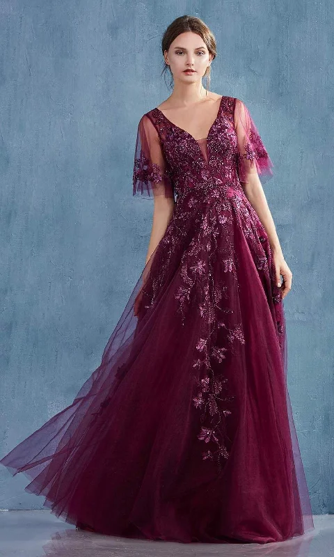 Formal Dress for Formal DancesAndrea and Leo - A0941 Plunging V-Neck Embroidered Gown