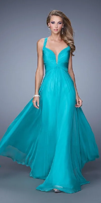 Formal Dress for Summer WeddingsLa Femme - Illusion Plunging Sweetheart Neckline A-line Gown 20995SC - 1 pc Spearmint in Sizes 00 Available