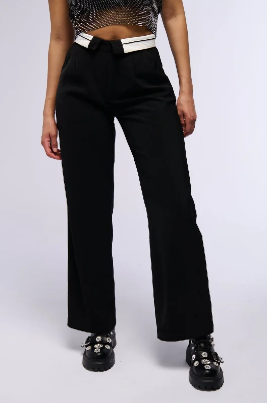 women's reversible pantsPLAY NICE FOLD OVER WAIST TROUSER