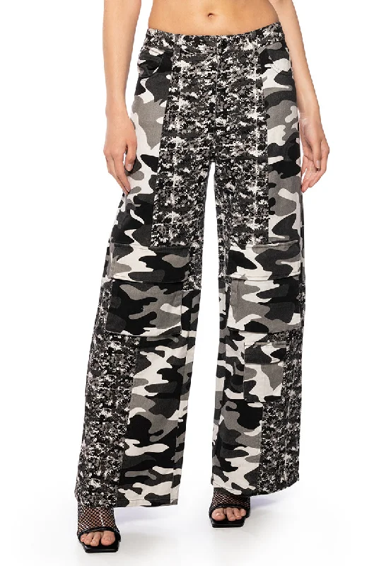 women's cotton pantsROGER THAT CAMO FLARED JEAN