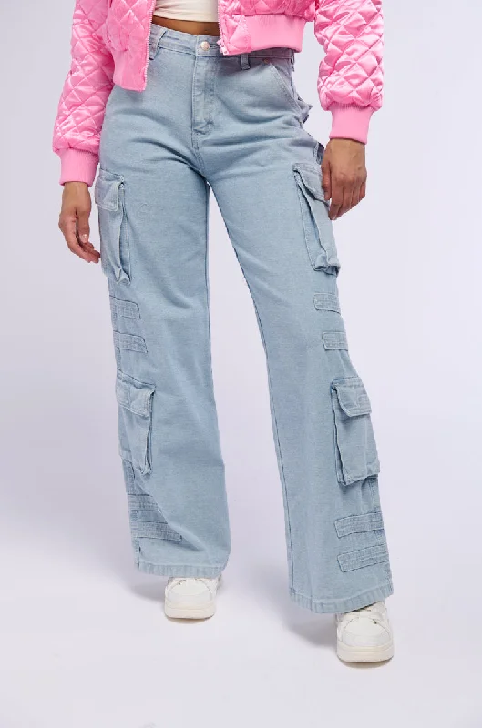 women's polyester pantsELEVATION WIDE LEG CARGO JEANS