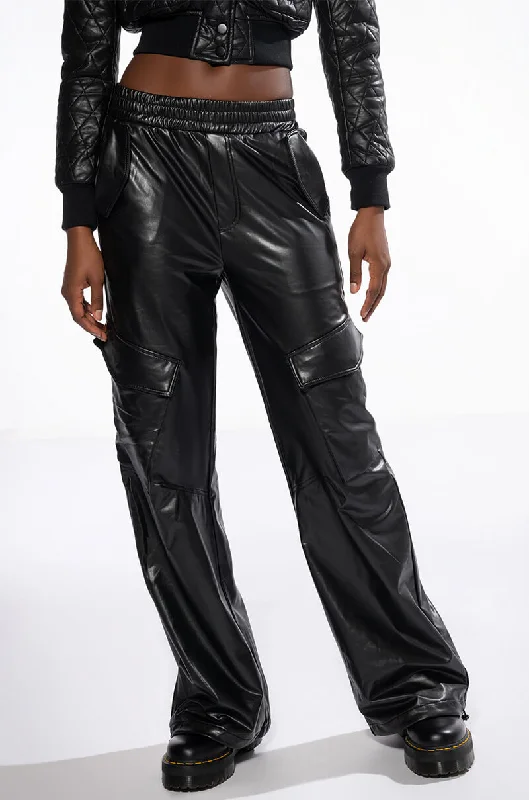 women's capri pantsALWAYS WINNING FAUX LEATHER JOGGER