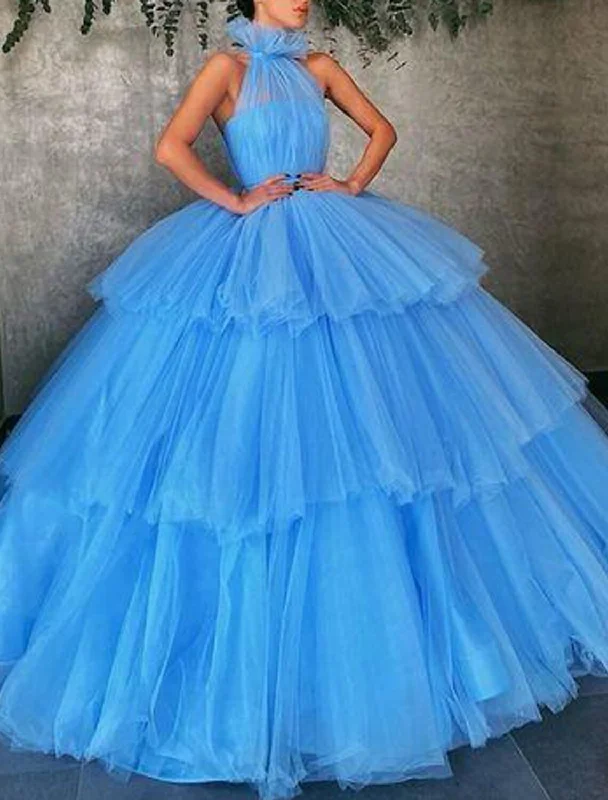 mini party dressesBall Gown Prom Dresses Luxurious Dress Prom Formal Evening Floor Length Short Sleeve Strapless Tulle with Pleats Tiered