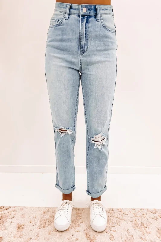 women's denim jeans for a trendy vibeHi Mom Jean Sun Fade Destroy